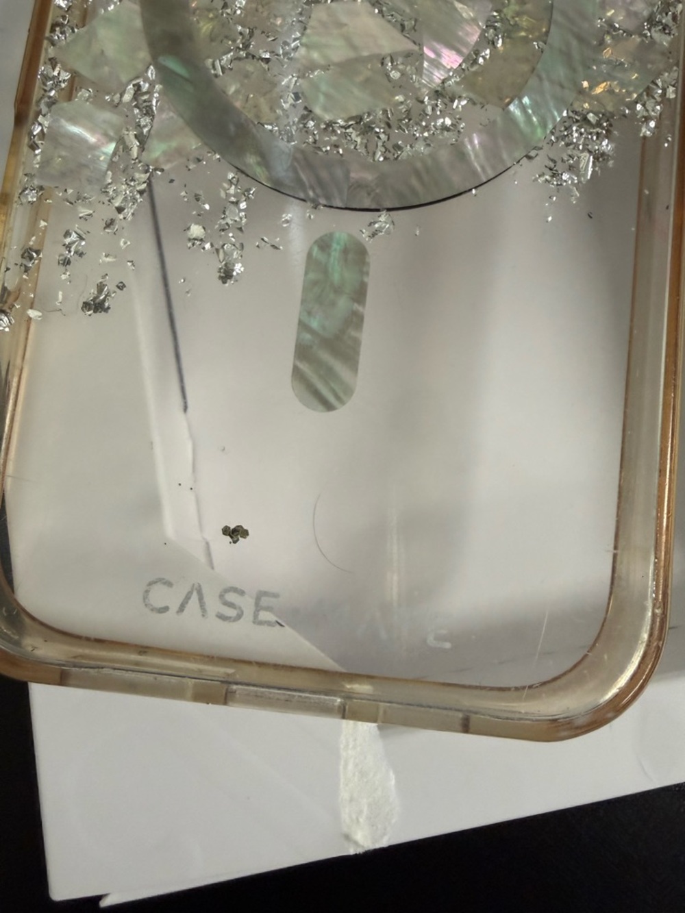 Case-Mate Clear Iridescent Glitter Phone Case with Ring - Clear/Gold - Picture 3 of 5